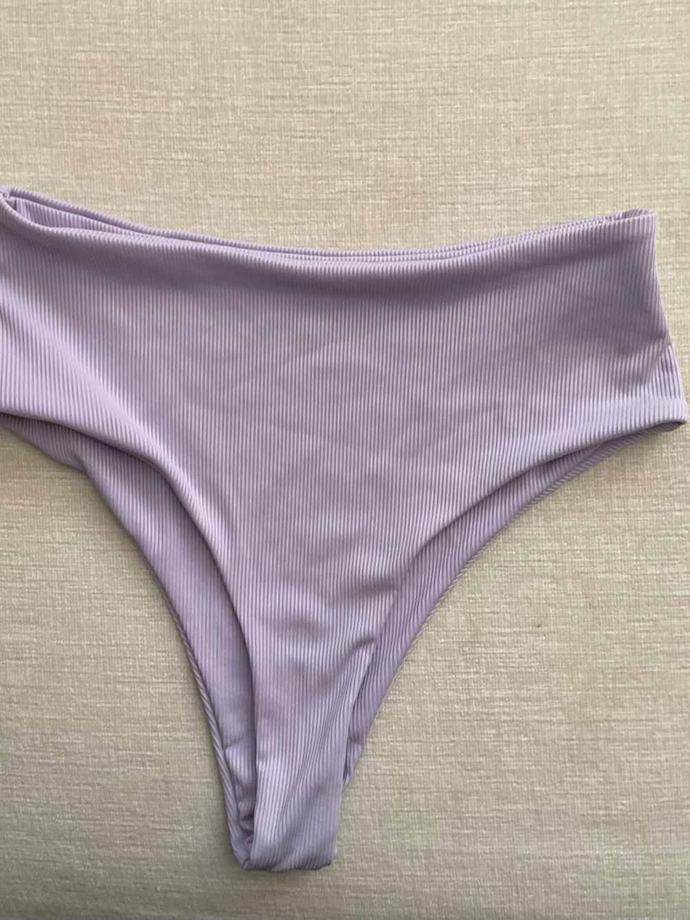 SHEIN Ribbed Lilac High Cut Bikini Bottoms - Picture 2 of 3
